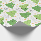 Mooie kerstboom patroon cadeaupapier (Hoek)