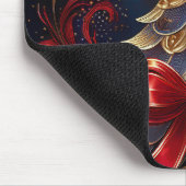 Mooie kerstboom rood lint ontwerp muismat (Hoek)