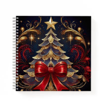 Mooie kerstboom rood lint ontwerp