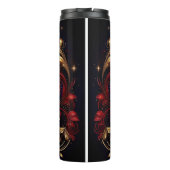 Mooie kerstboom rood lint ontwerp thermosbeker (Achterkant)