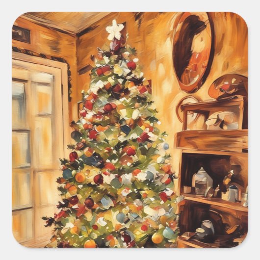Mooie kerstboom Sticker (Voorkant)