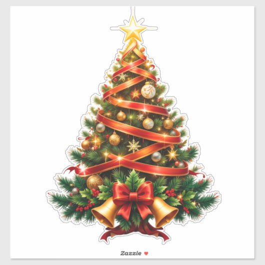 Mooie Kerstboom Sticker (Vel)