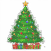 Mooie Kerstboom Sticker (Voorkant)