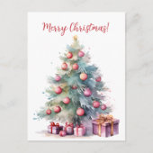 Mooie Kerstboom Waterverf Art Graphic Briefkaart (Voorkant)