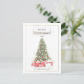 Mooie kerstboomkunst Waterverf Feestdagen Briefkaart (Staand voorkant)