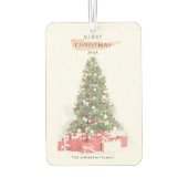 Mooie kerstboomkunst Waterverf Feestdagen Luchtverfrisser (Achterkant)