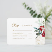 Mooie kerstbruiloft RSVP kaartje (Staand voorkant)