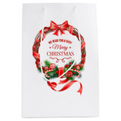 Mooie kerstcadeau met elegante kerstcadeau medium cadeauzakje (Voorkant)