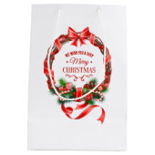 Mooie kerstcadeau met elegante kerstcadeau medium cadeauzakje (Achterkant)