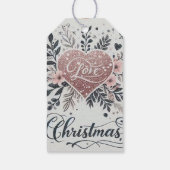 Mooie kerstcadeau tags, sprankelend roze cadeaulabel (Achterkant)