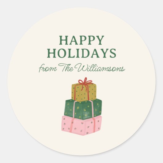 Mooie kerstcadeaus van persoonlijk ronde sticker (Voorkant)