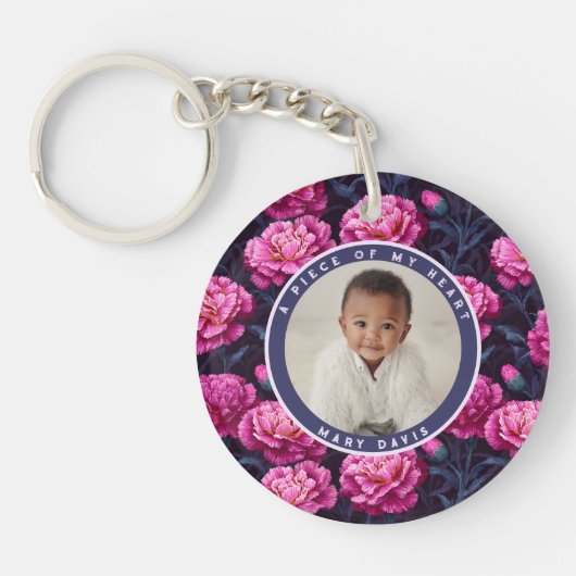 Mooie Kerstcadeaus Voor Mannen Aangepaste Anjer Sleutelhanger (Voorkant)