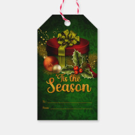 Mooie kerstcadeautjes met groen 'Dit is het seizoe Cadeaulabel