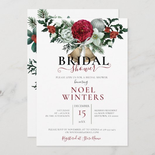 Mooie kerstcadeautjes voor bruiloft kaart (Voorkant / Achterkant)