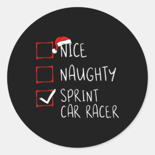 Mooie kerstcadeautjes voor racistische racewagens ronde sticker