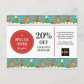 Mooie Kerstelandiren Aangepaste Coupon Korting Briefkaart (Voorkant)