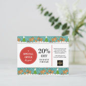 Mooie Kerstelandiren Aangepaste Coupon Korting Briefkaart (Staand voorkant)