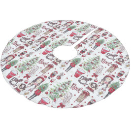 Mooie kerstelementen Rode Waterverf Kerstboom Rok