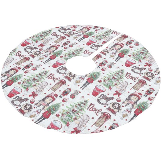 Mooie kerstelementen Rode Waterverf Kerstboom Rok (Gekanteld)