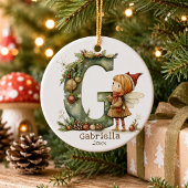 Mooie Kerstelf Beginletter 'G' Aangepaste Aandenke Keramisch Ornament