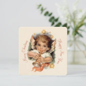 Mooie kerstengel met trompet CC1035 Feestdagenkaart (Staand voorkant)