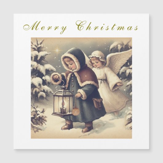 Mooie Kerstengelen Vakantie magnetische kaart (Voorkant)