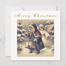 Mooie Kerstengelen Vakantieansichtkaart Feestdagenkaart