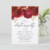 Mooie kerstfeestdag in Burgundy Red Roses Kaart (Staand voorkant)