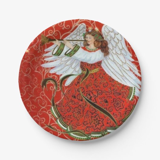 Mooie kerstfeestdag papieren bordje (Voorkant)