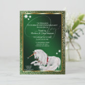 Mooie kerstfeestdagen, unicorn Joy Green Kaart (Staand voorkant)