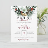 Mooie kerstfeestelijke bruiloft kaart (Staand voorkant)