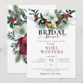 Mooie kerstfeestelijke bruiloft kaart (Voorkant / Achterkant)