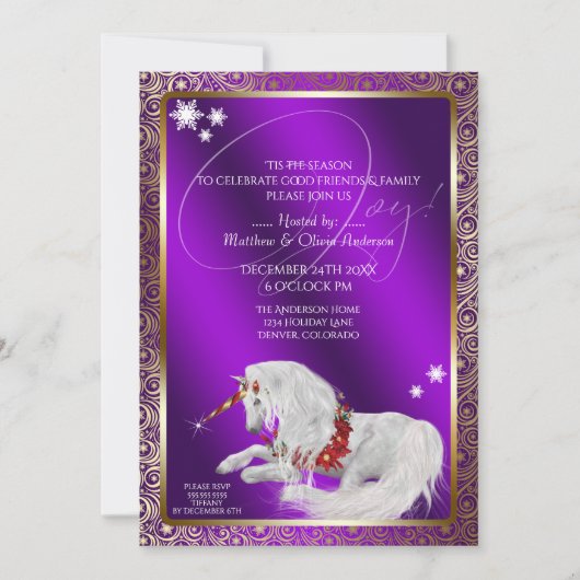 Mooie kerstfeestelijke feestdagen, unicorn Joy Paa Kaart (Voorkant)