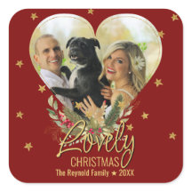 Mooie kerstfeestelijke Glitter Star Heart Foto Red