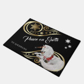 Mooie kerstfeestelijke kerst deurmat (Schuin)