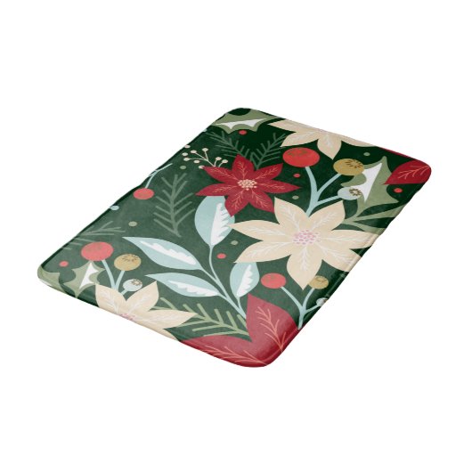 Mooie kerstFloral Badmat (Gekanteld)