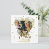 Mooie kerstfoto Harar Gold Glitter Stars Feestdagenkaart (Staand voorkant)