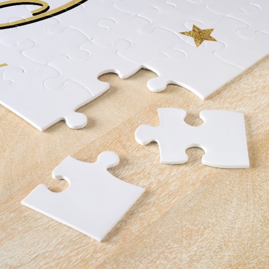 Mooie kerstfoto Harar Gold Glitter Stars Legpuzzel (Zijkant)