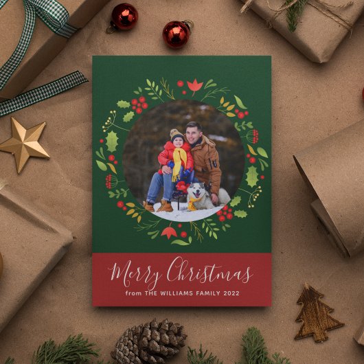 Mooie kerstfoto met kerst in gebergte feestdagenkaart