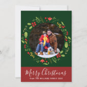 Mooie kerstfoto met kerst in gebergte feestdagenkaart (Voorkant)