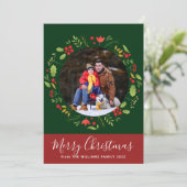 Mooie kerstfoto met kerst in gebergte feestdagenkaart (Staand voorkant)