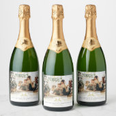 Mooie kerstfoto op maat van Lijst Sparkling Wijnetiket (Flessen)