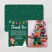 Mooie Kerstfoto van Kinderen Bedankkaart (Voorkant / Achterkant)