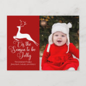 Mooie kerstfoto van Red Reindeer Briefkaart (Voorkant)