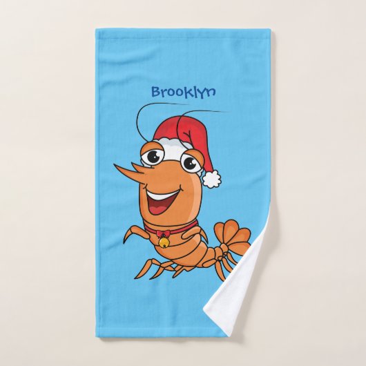 Mooie kerstgarnalen cartoon illustratie bad handdoek (Handdoek)