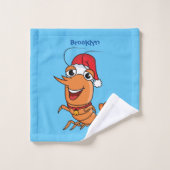 Mooie kerstgarnalen cartoon illustratie bad handdoek (Wasdoekje)