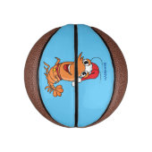 Mooie kerstgarnalen cartoon illustratie basketbal (Verticaal)