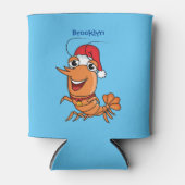 Mooie kerstgarnalen cartoon illustratie blikjeskoeler (Voorkant)