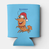 Mooie kerstgarnalen cartoon illustratie blikjeskoeler (Achterkant)