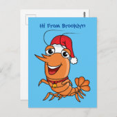 Mooie kerstgarnalen cartoon illustratie briefkaart (Voorkant / Achterkant)